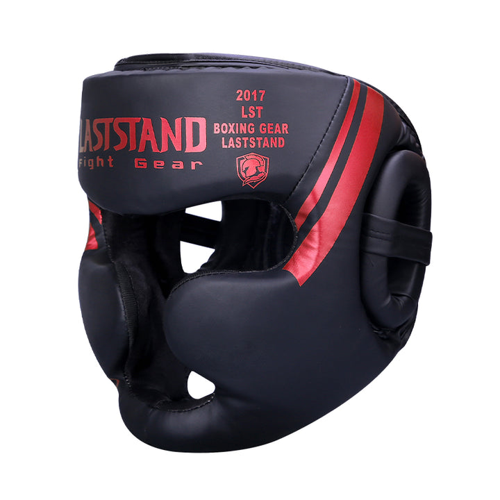 Premium Kickboxing Helmet – Full Face Muay Thai, MMA, Karate, Sanda Training Headgear, PU Leather, Protective Guard for Men