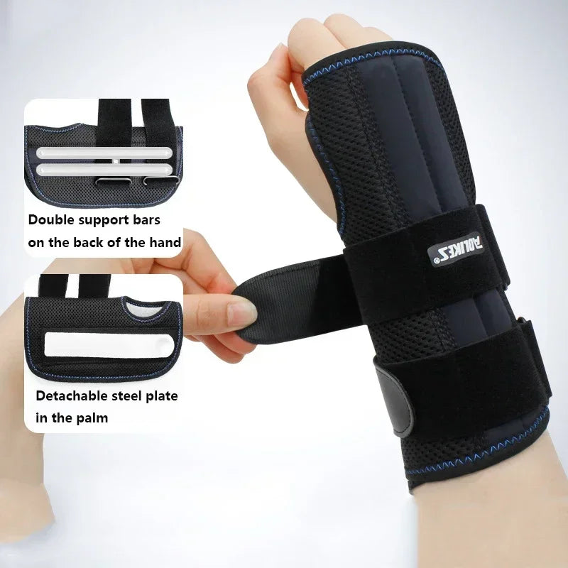 Premium Wrist Brace for Carpal Tunnel Relief – Adjustable Hand Support Splint with 3 Stabilizing Stays, Ideal Night Support, 