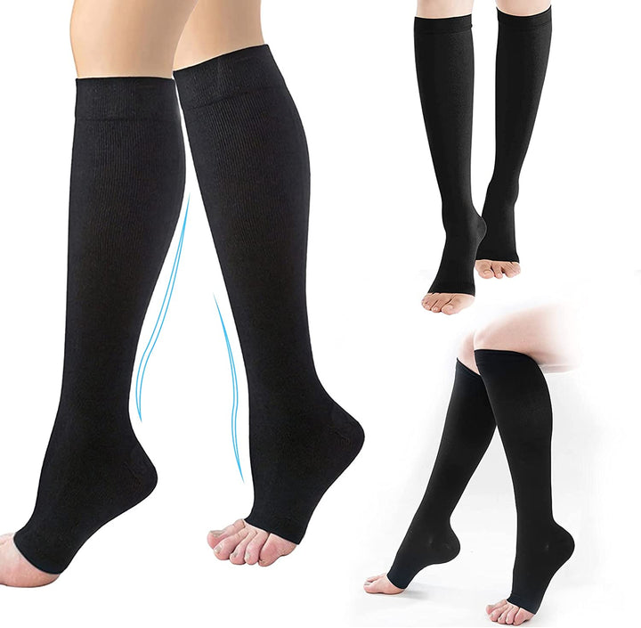 Premium Compression Support Stockings for Varicose Veins – Below Knee Circulation Socks for Pain Relief, Muscle Support &