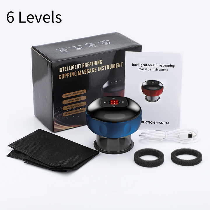 Premium Electric Cupping Therapy Set – Rechargeable Gua Sha Massager, 12-Level Vacuum Suction, Fat Burning & Slimming, Red 