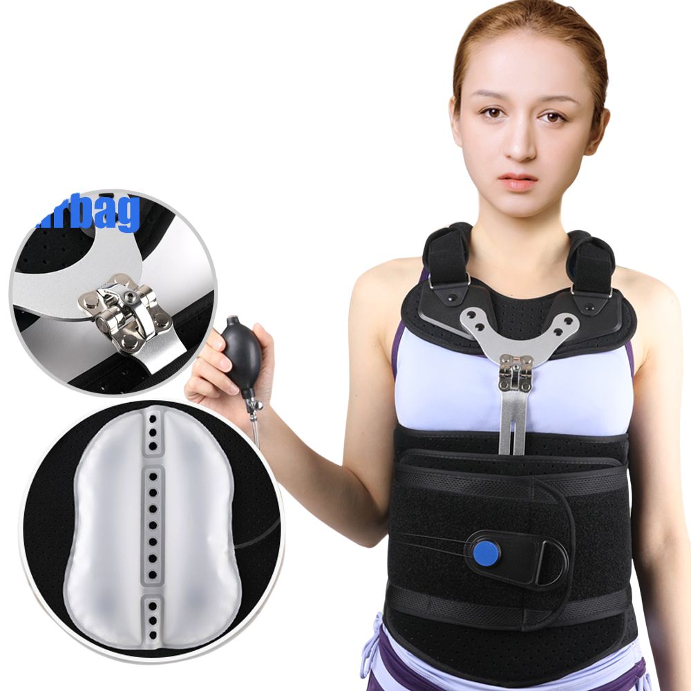 Premium TLSO Thoracic Full Back Brace for Kyphosis & Osteoporosis Relief, Adjustable Compression Support for Spinal Fractures
