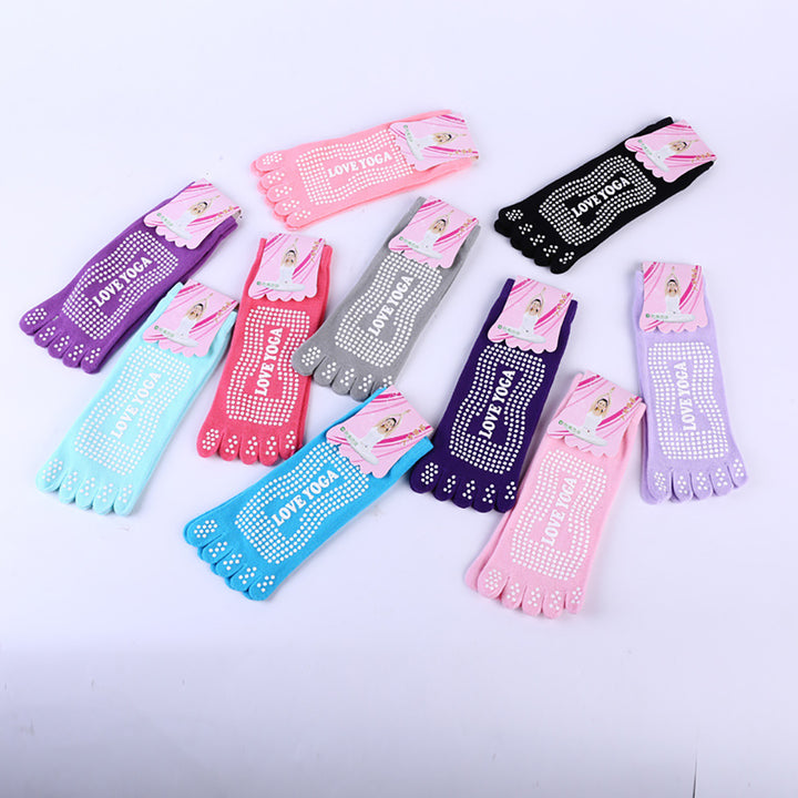 Premium Non-Slip Five-Toe Yoga Socks for Women – Colorful, Breathable, Cotton Dance & Sports Socks with Anti-Slip Grip