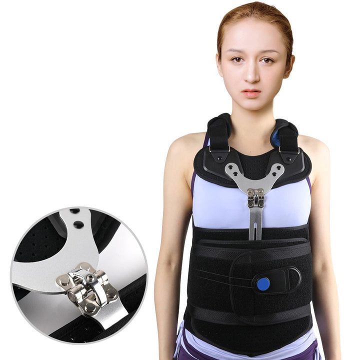 Premium TLSO Thoracic Full Back Brace for Kyphosis & Osteoporosis Relief, Adjustable Compression Support for Spinal Fractures