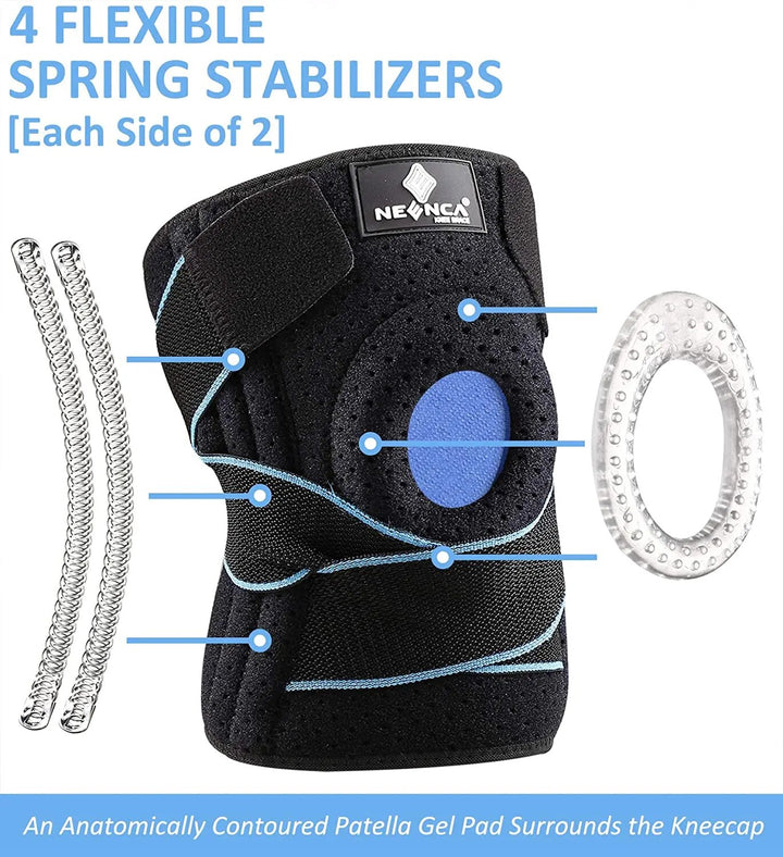 Premium Hinged Knee Brace for Pain Relief & Support, Copper Stabilizers for ACL, Meniscus Tear, Arthritis, Adjustable Open 
