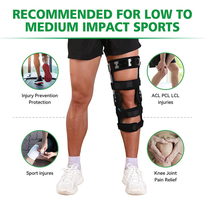 Premium verstellbare Kniebandage für ACL-, Meniskus- und Bänderverletzungen | ROM-Scharnierorthopädische Unterstützung für Männer und Frauen | Optimale Stabilität und Komfort