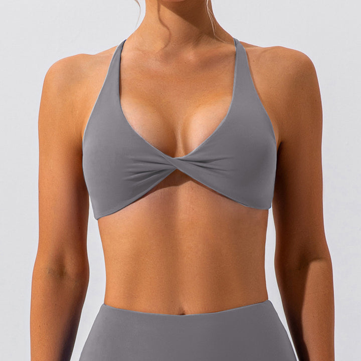 Premium High Support Sports Yoga Bra – Sexy Halter Straps, Push-Up Padded Bralette for Running, Gym & Fitness – Impact