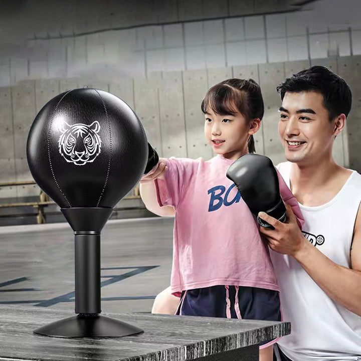 Premium Stress Relief Punching Bag – Desktop Boxing Speed Ball with Suction Cup Base – Inflatable Foam Spring for Reflex & 