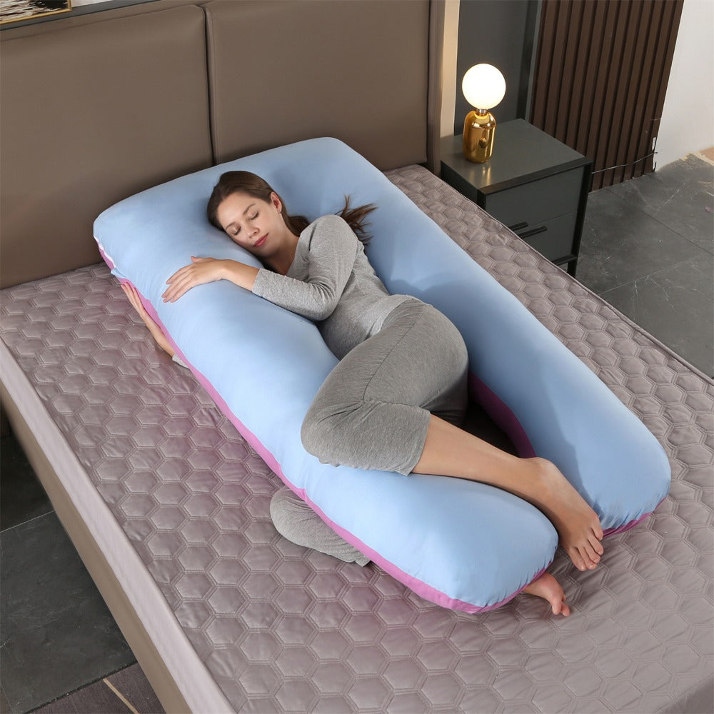 Premium Soft Fleece Pregnant Pillow – U-Type Lumbar Support Cushion for Pregnancy – Multi-Function Side Protection Pillow for