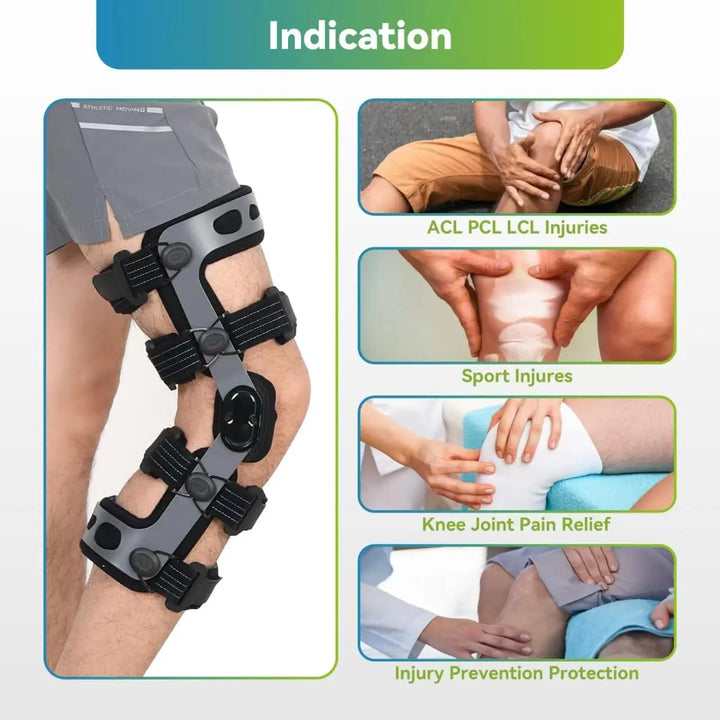 Premium Hinged ROM Knee Brace | Adjustable Post-Op Immobilizer for ACL, MCL, PCL Injury Support | Tool-Free Length Adjustment