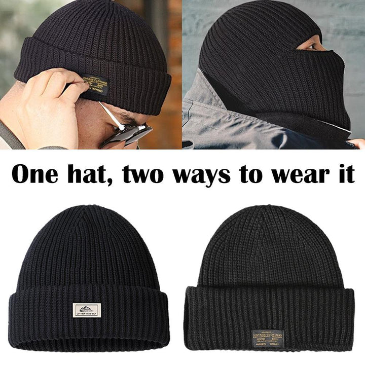 Premium Winter Balaclava Hat – 2-in-1 Knitted Ski Mask Beanie for Men, Windproof, Warm, Cold-Resistant Earmuff Cap for  