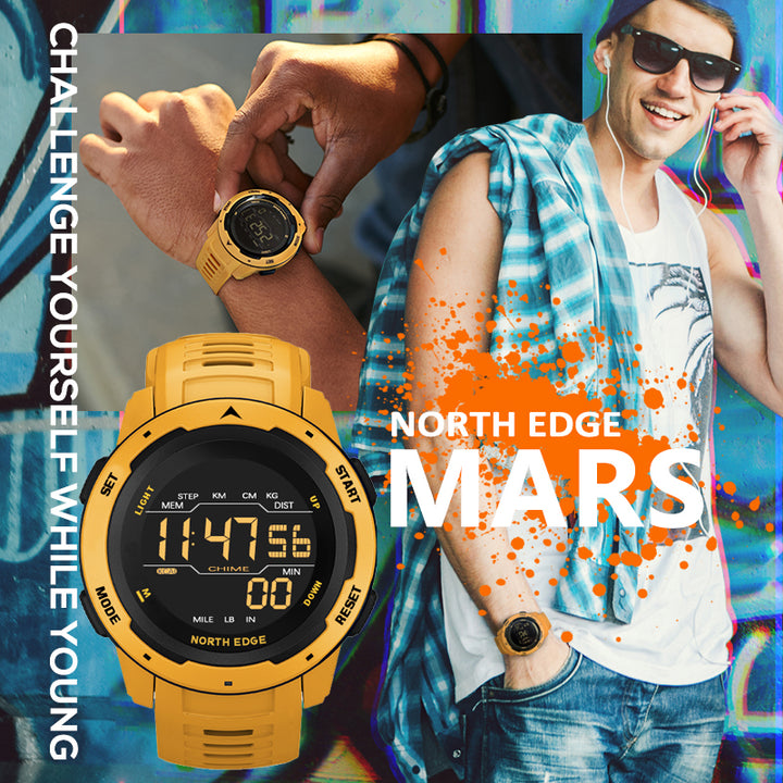 Premium Waterproof Sports Watch for Men and Women – 50M Waterproof, Dual Time, Pedometer, Stopwatch, Alarm, Countdown, 