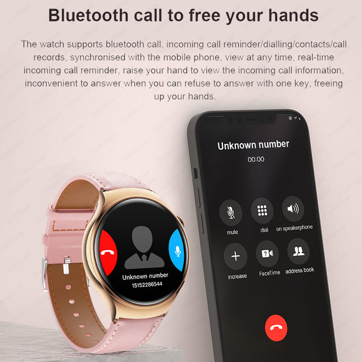 Premium Smartwatch for Women - AMOLED Display, Bluetooth Calling, NFC, GPS, IP68 Waterproof, Multiple Sports Modes, Heart 
