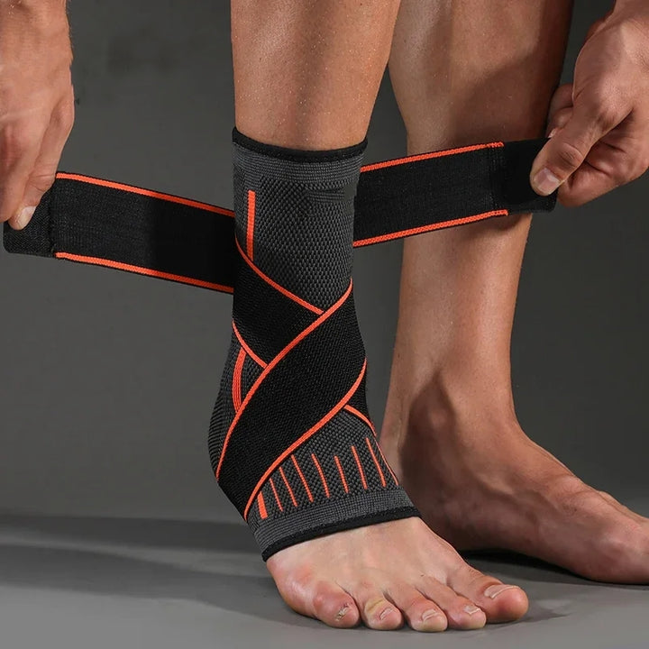 Premium Pressurized Bandage Ankle Support Brace – Elastic Foot Strap for Fitness, Sports, Gym, and Badminton – One Size Fit