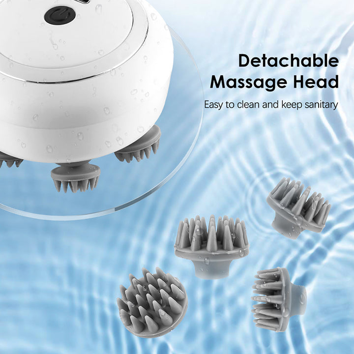 Premium Rechargeable Electric Scalp Massager for Hair Growth, Stress Relief & Headache Relief – Waterproof Handheld Massager
