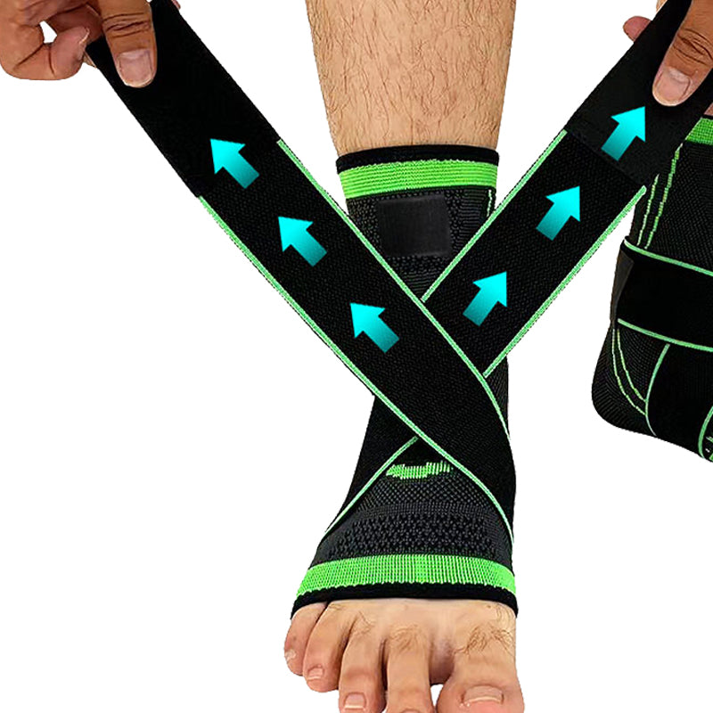 Premium Pressurized Bandage Ankle Support Brace – Elastic Foot Strap for Fitness, Sports, Gym, and Badminton – One Size Fit