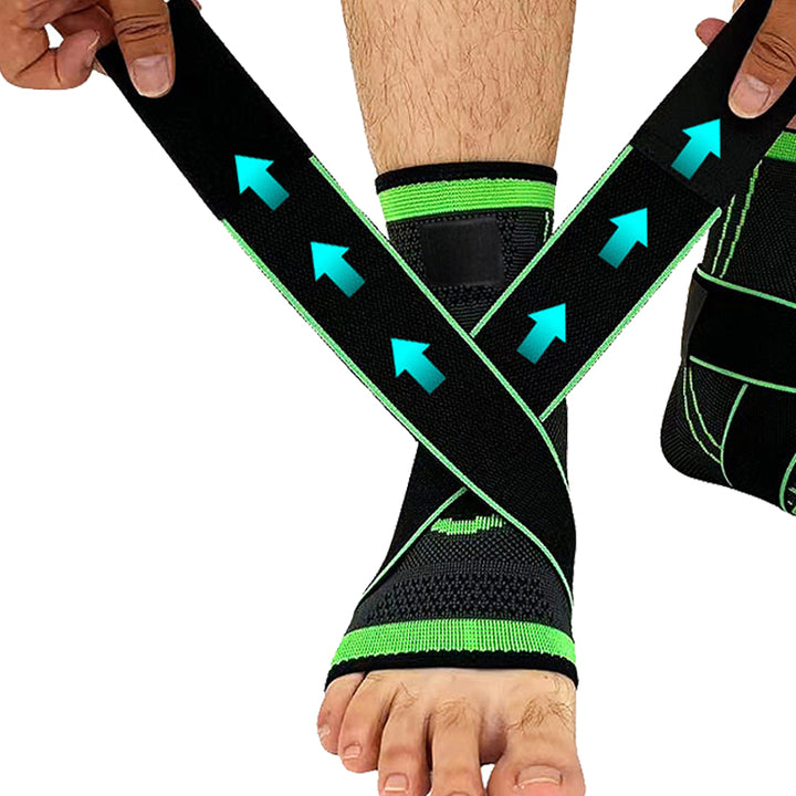 Premium Pressurized Bandage Ankle Support Brace – Elastic Foot Strap for Fitness, Sports, Gym, and Badminton – One Size Fit