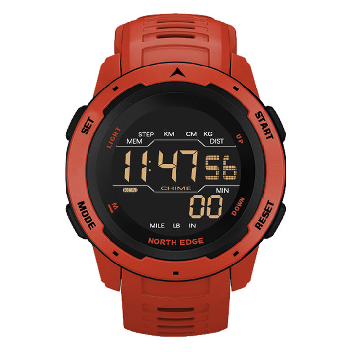Premium Waterproof Sports Watch for Men and Women – 50M Waterproof, Dual Time, Pedometer, Stopwatch, Alarm, Countdown, 