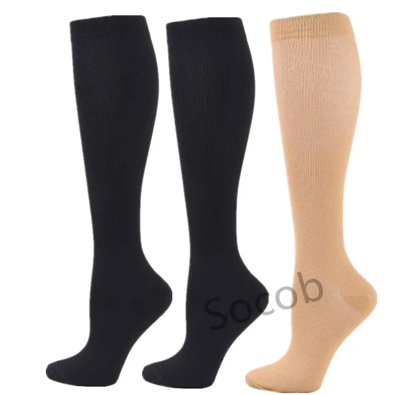 Premium Kompressionssocken für Männer und Frauen – Elastische Sport-, Lauf-, Wander-, Schwangerschafts- und Flugsocken für Krampfadern, geschwollene Beine, Marathonunterstützung