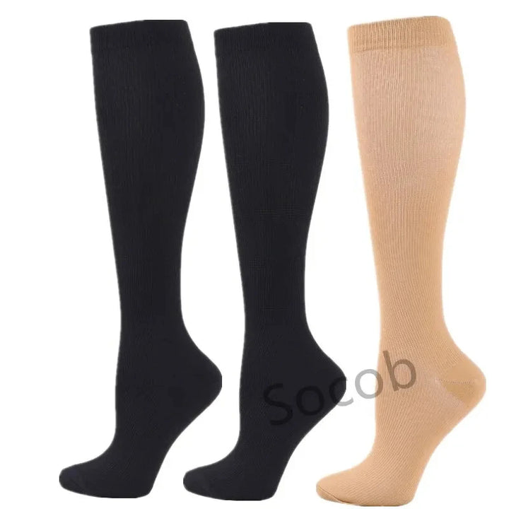 Premium Kompressionssocken für Männer und Frauen – Elastische Sport-, Lauf-, Wander-, Schwangerschafts- und Flugsocken für Krampfadern, geschwollene Beine, Marathonunterstützung