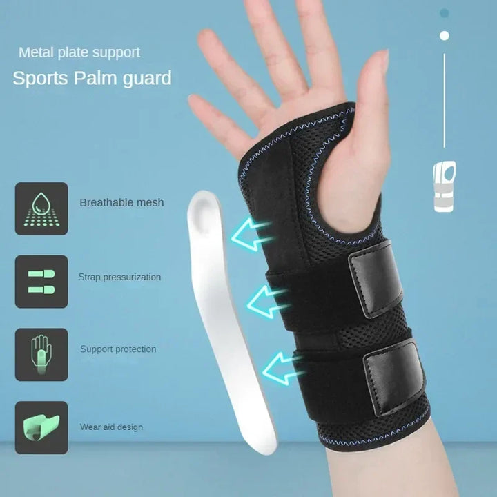 Premium Wrist Brace for Carpal Tunnel Relief – Adjustable Hand Support Splint with 3 Stabilizing Stays, Ideal Night Support, 