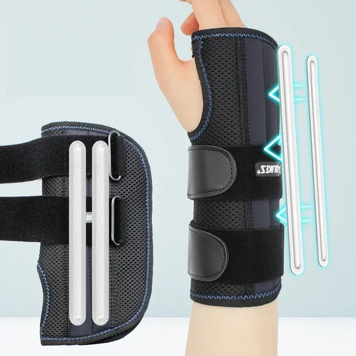 Premium Wrist Brace for Carpal Tunnel Relief – Adjustable Hand Support Splint with 3 Stabilizing Stays, Ideal Night Support, Pain Relief for Tendonitis, Arthritis & Sprains, Right or Left Hand Options, Breathable Material, Sizes M/L