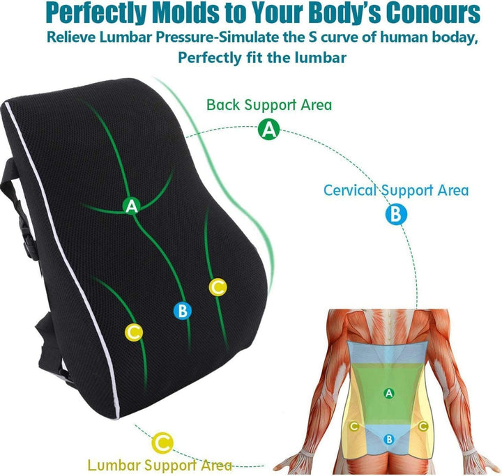 Premium Memory Foam Car Seat Cushion – Non-Slip Support for Office & Gaming Chairs, Soft Lumbar & Waist Comfort