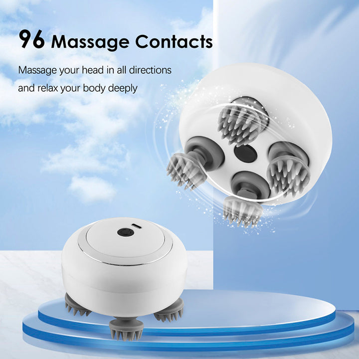 Premium Rechargeable Electric Scalp Massager for Hair Growth, Stress Relief & Headache Relief – Waterproof Handheld Massager