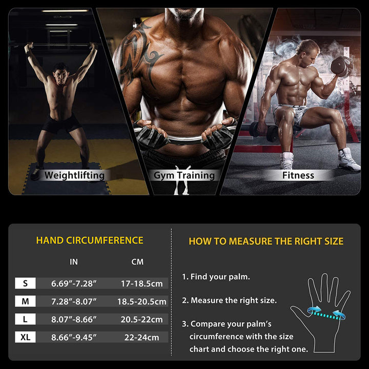 Premium Half Finger Gloves for Gym & Cycling - Anti-Slip Gel Pad Workout Gloves for Men & Women, Fingerless Fitness Gloves,