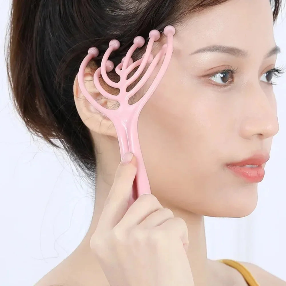 Premium Nine-Claw Head Massager - 360° Rotating Massage Beads, Handheld Steel Ball Design for Scalp & Neck Relaxation, Stress