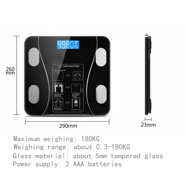 Premium LED Body Composition Scale – Accurate Digital Bathroom Scale with Body Fat Analysis, Bluetooth Connectivity, Health 