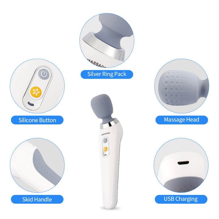 Premium USB Handheld Elektrischer Zauberstab-Massager - Hochfrequenz-Vibration Tiefengewebsmassagegerät zur Linderung von Körper-, Nacken- und Rückenschmerzen