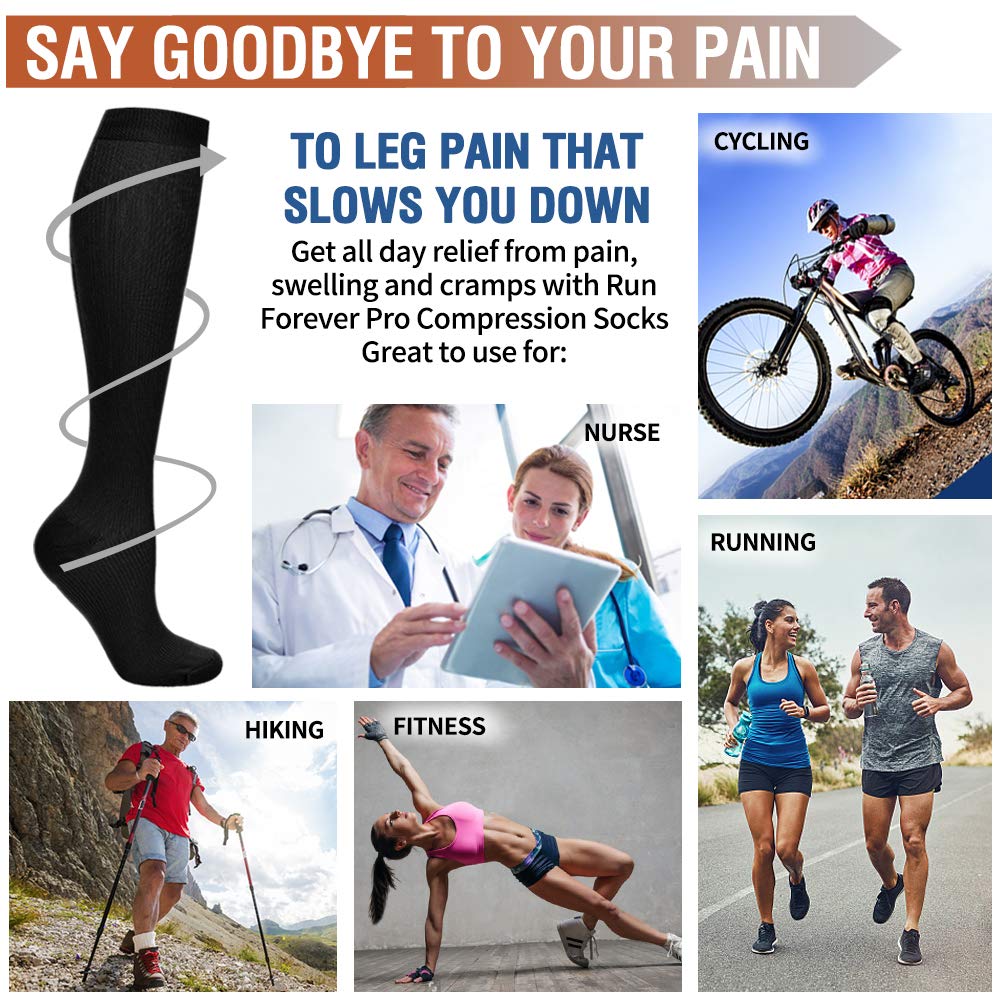 Premium Compression Support Stockings for Varicose Veins – Below Knee Circulation Socks for Pain Relief, Muscle Support &