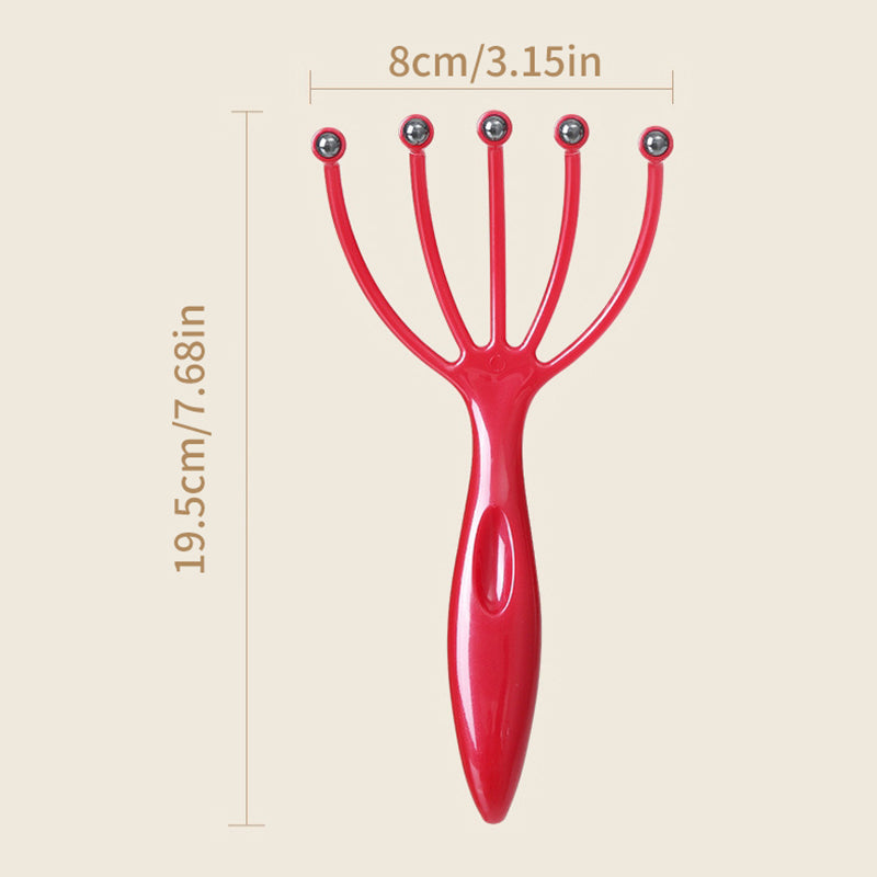 Premium Nine-Claw Head Massager - 360° Rotating Massage Beads, Handheld Steel Ball Design for Scalp & Neck Relaxation, Stress