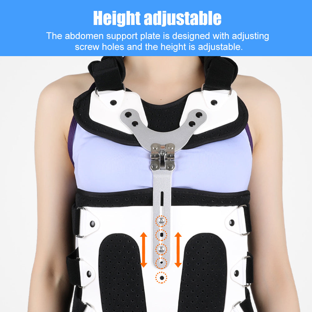 Premium TLSO Thoracic Full Back Brace for Kyphosis & Osteoporosis Relief, Adjustable Compression Support for Spinal Fractures