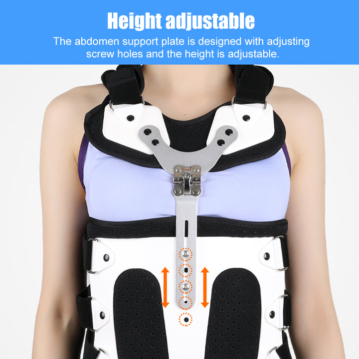 Premium TLSO Thoracic Full Back Brace for Kyphosis & Osteoporosis Relief, Adjustable Compression Support for Spinal Fractures