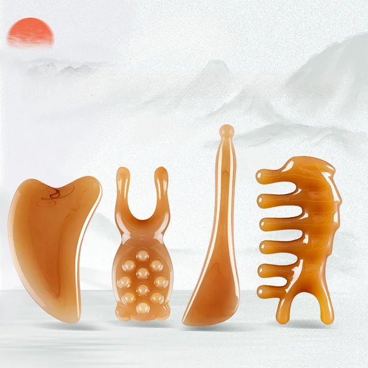 Premium Resin Face Lifting Gua Sha Tool - Y-shaped Fork Massage Plate for Facial Sculpting, Nose Massage, and Trigger Point