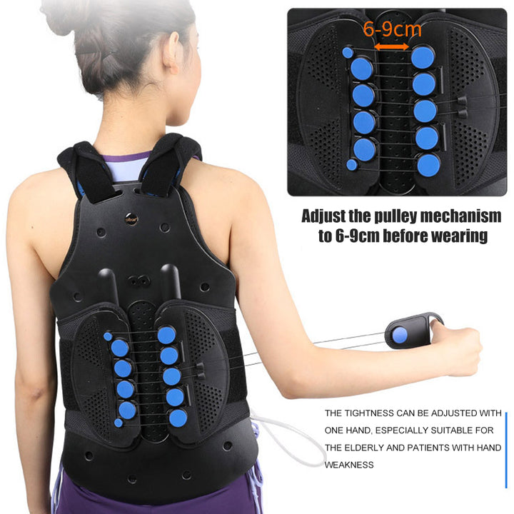 Premium TLSO Thoracic Full Back Brace for Kyphosis & Osteoporosis Relief, Adjustable Compression Support for Spinal Fractures