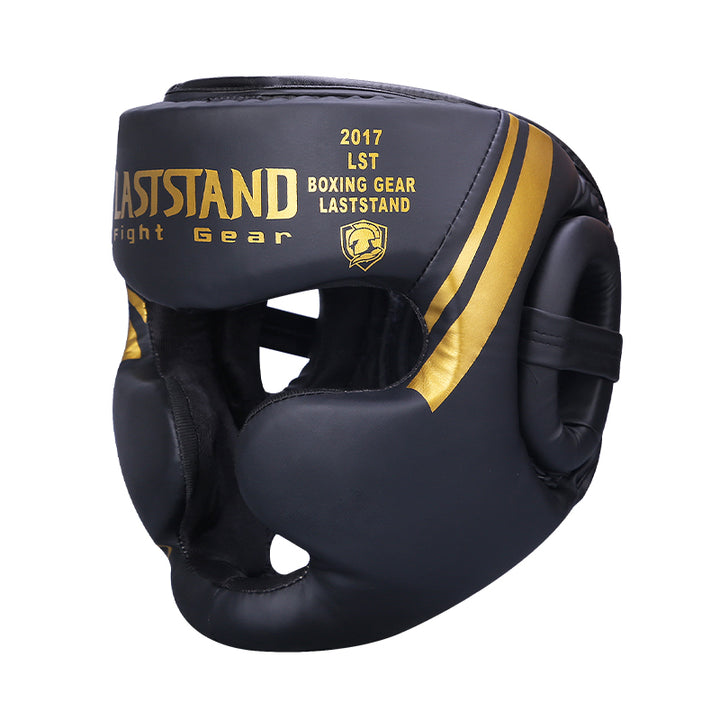 Premium Kickboxing Helmet – Full Face Muay Thai, MMA, Karate, Sanda Training Headgear, PU Leather, Protective Guard for Men