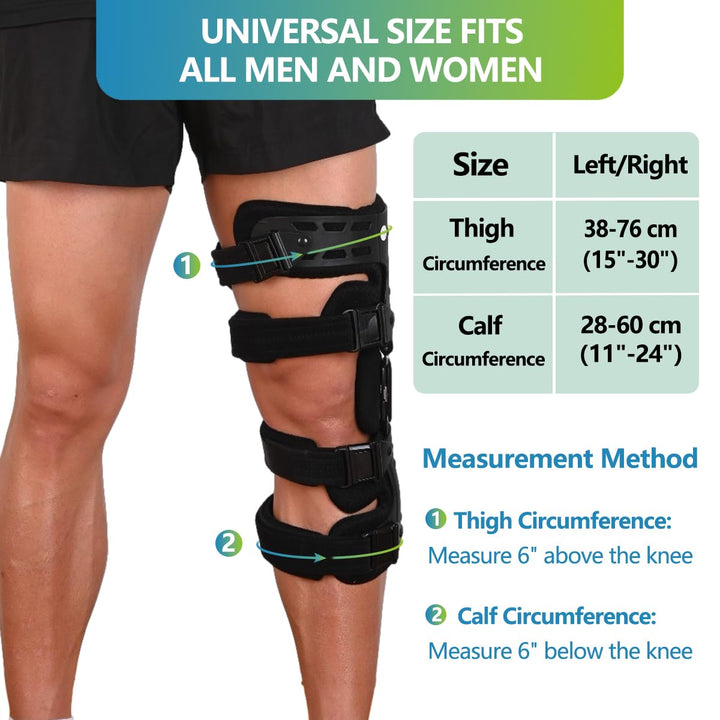 Premium verstellbare Kniebandage für ACL-, Meniskus- und Bänderverletzungen | ROM-Scharnierorthopädische Unterstützung für Männer und Frauen | Optimale Stabilität und Komfort