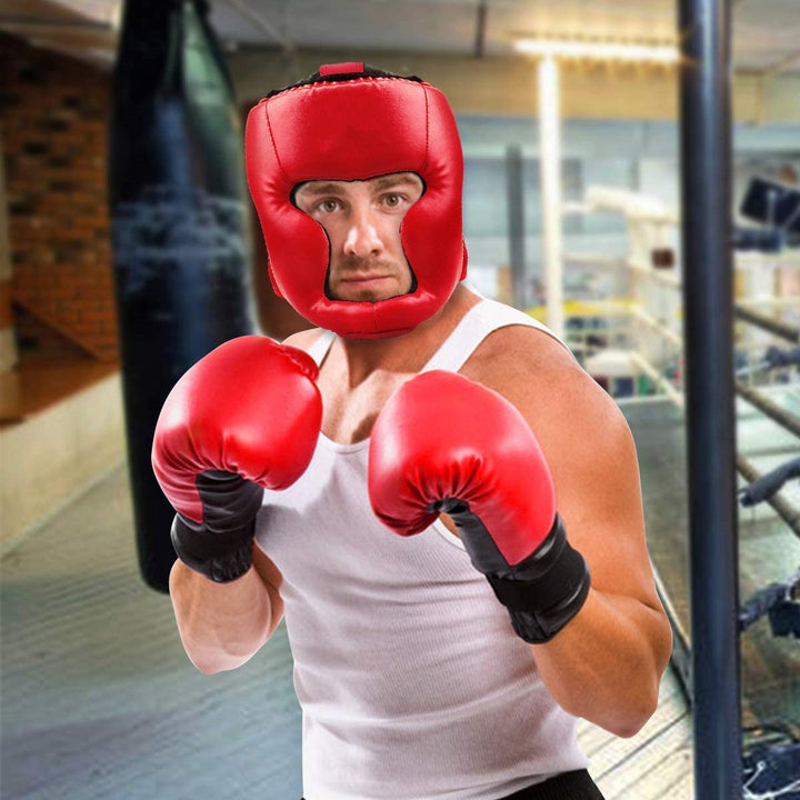 Premium Boxing Headgear for Children & Adults – Karate, Muay Thai, MMA, Sanda Training Safety Helmet, PU Leather, Adjustable