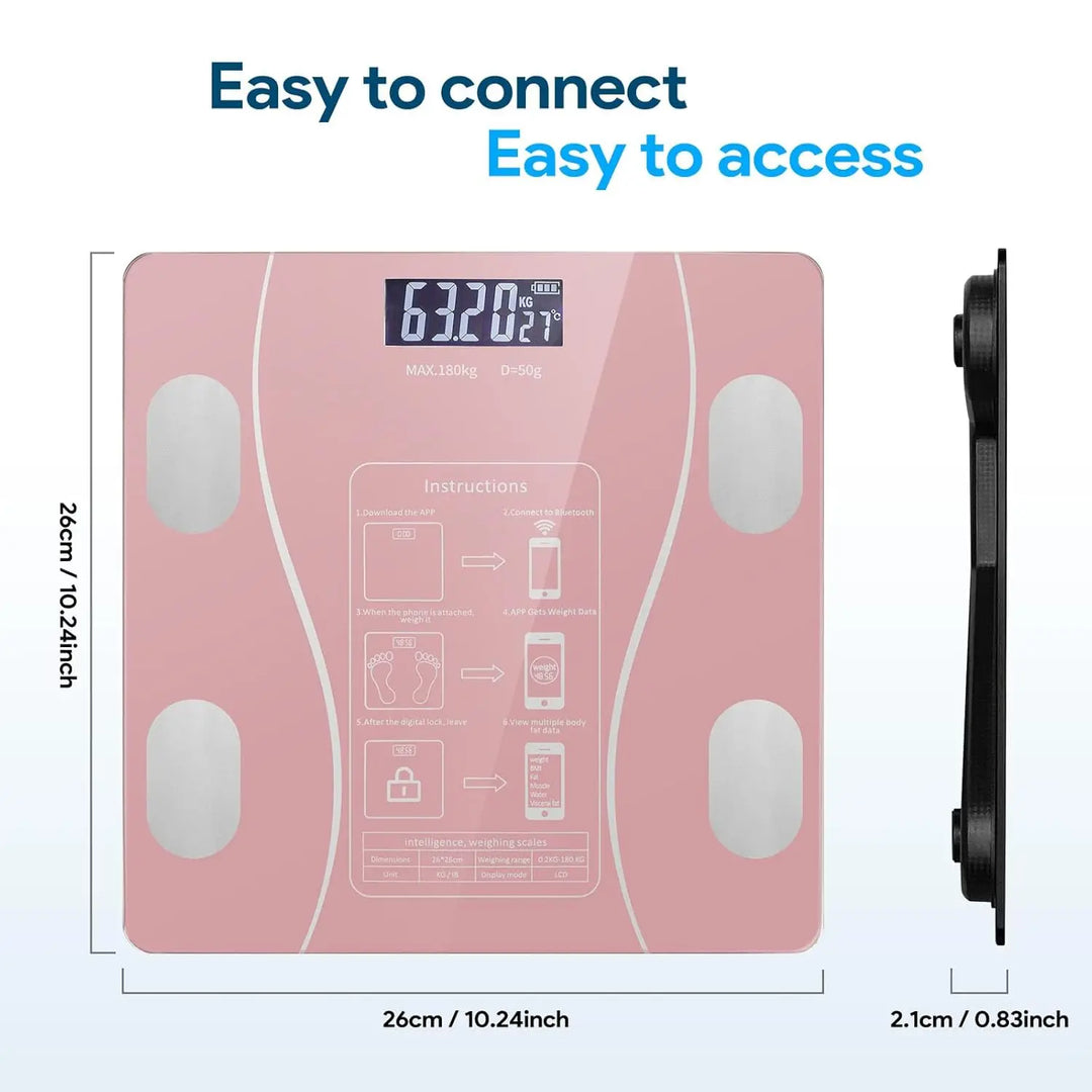 Premium LED Body Composition Scale – Accurate Digital Bathroom Scale with Body Fat Analysis, Bluetooth Connectivity, Health 
