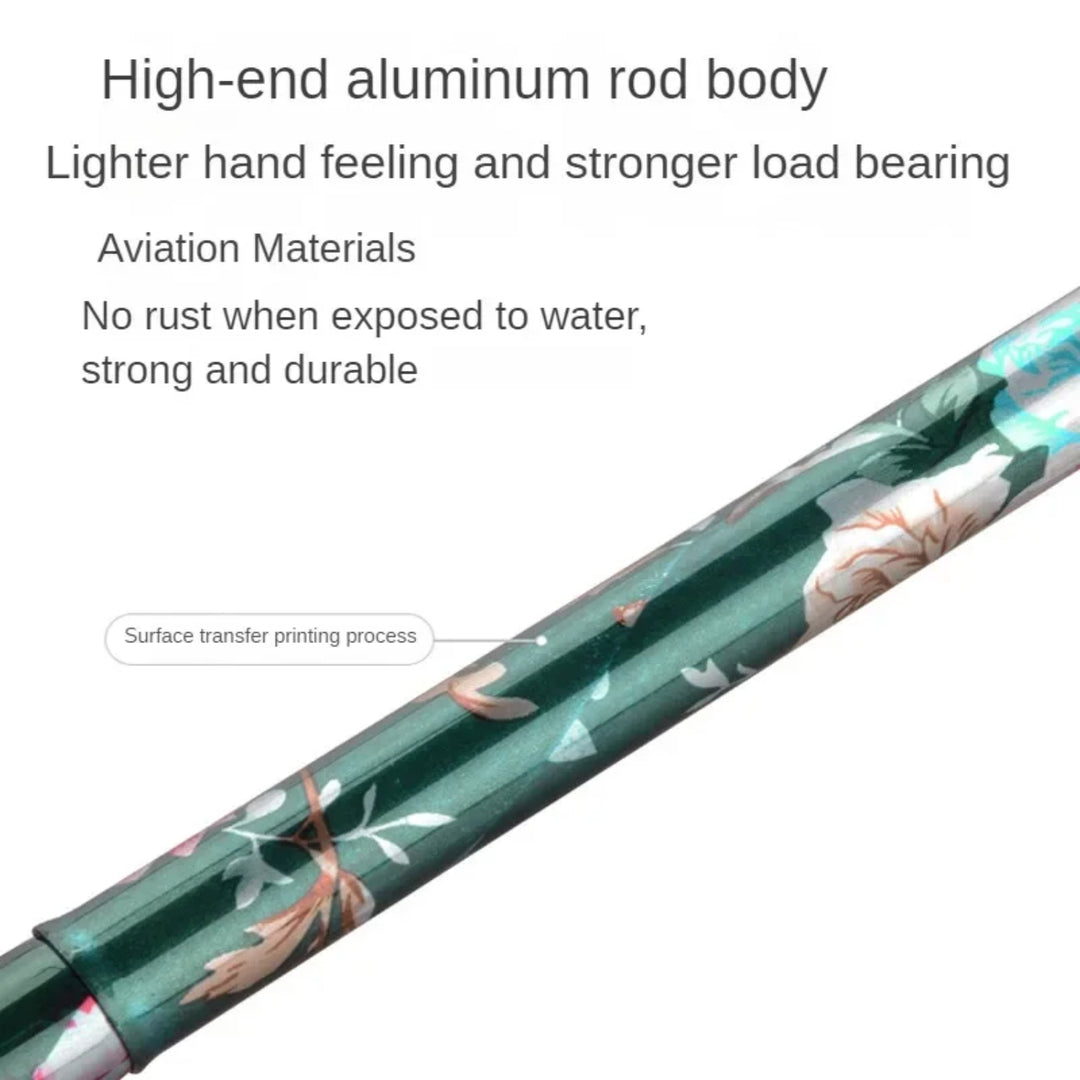 Premium Adjustable Walking Cane – Folding Elderly Cane with Non-Slip Rubber Foot Pads, Comfortable Macromolecule Handle, 