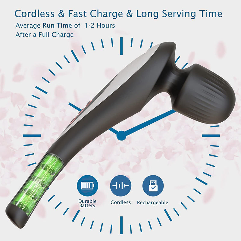 Premium USB Handheld Elektrischer Zauberstab-Massager - Hochfrequenz-Vibration Tiefengewebsmassagegerät zur Linderung von Körper-, Nacken- und Rückenschmerzen