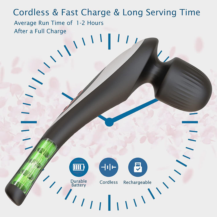 Premium USB Handheld Elektrischer Zauberstab-Massager - Hochfrequenz-Vibration Tiefengewebsmassagegerät zur Linderung von Körper-, Nacken- und Rückenschmerzen