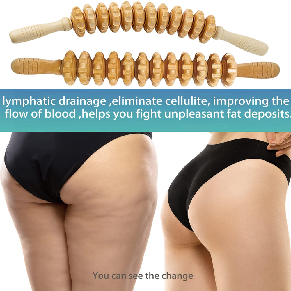 Premium Wood Therapy Massage Tools Set for Body Shaping, Anti-Cellulite, Lymphatic Drainage, Ergonomic Massage Rollers