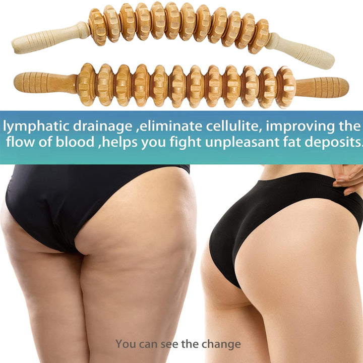 Premium Wood Therapy Massage Tools Set for Body Shaping, Anti-Cellulite, Lymphatic Drainage, Ergonomic Massage Rollers