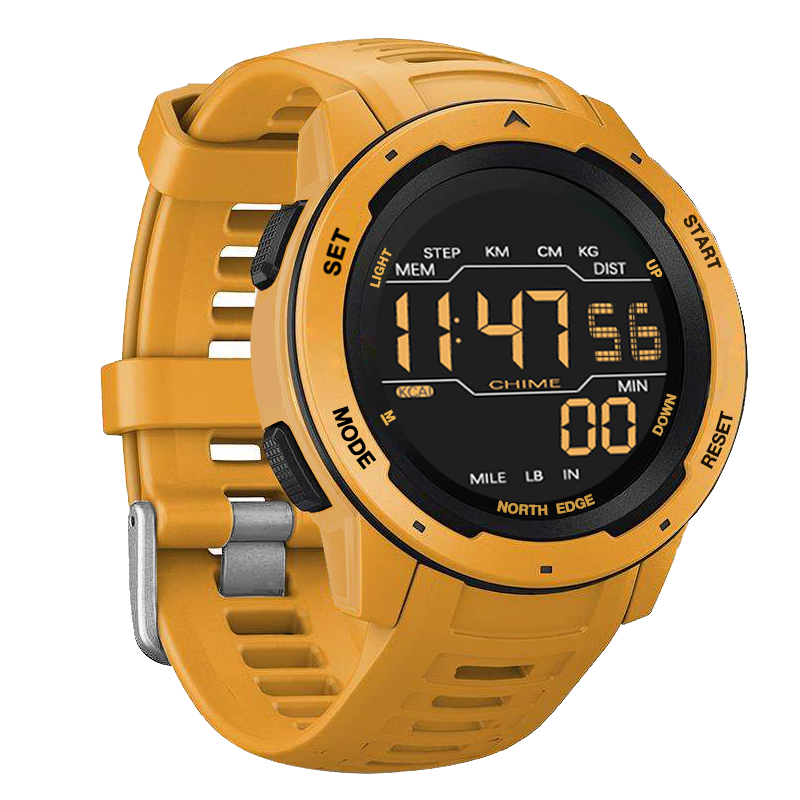 Premium Waterproof Sports Watch for Men and Women – 50M Waterproof, Dual Time, Pedometer, Stopwatch, Alarm, Countdown, 