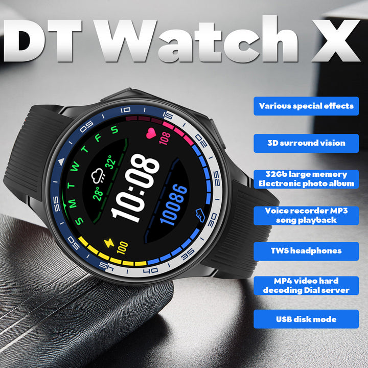 Premium Smartwatch for Men – 1.43'' 3D Surround Vision Display, 4GB RAM, 32GB Storage, Bluetooth Calling, Waterproof, Heart 