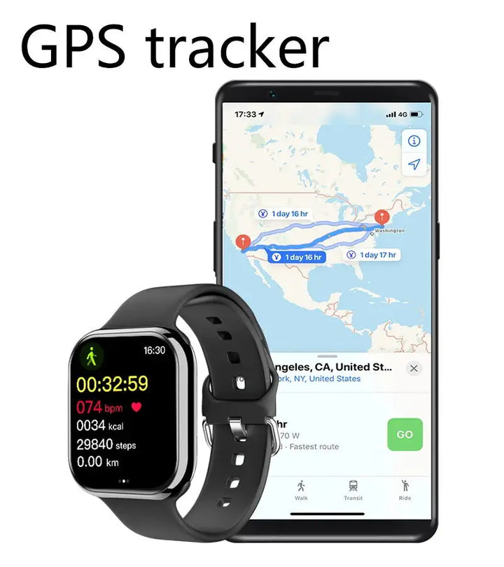 Premium GPS-Smartwatch für Männer und Frauen - Immer aktivem Display, Körpertemperaturüberwachung, Bluetooth-Anruf, NFC, kompatibel mit iOS und Android, hochauflösend