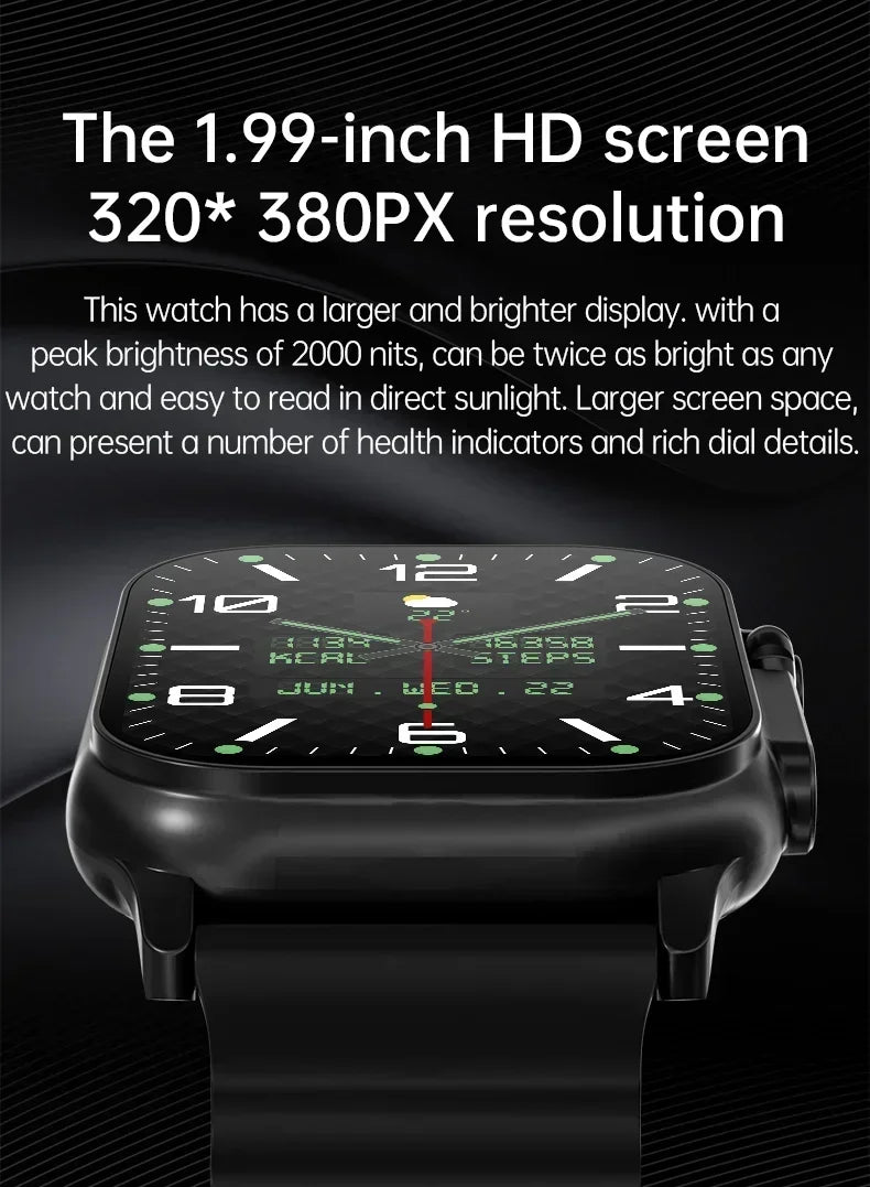 Luxus-Smartwatch für Männer und Frauen – 49 mm Bluetooth GPS-Tracker, NFC, Musiksteuerung, kabelloses Laden, hochwertige Fitnessuhr – Gesundheitsüberwachung
